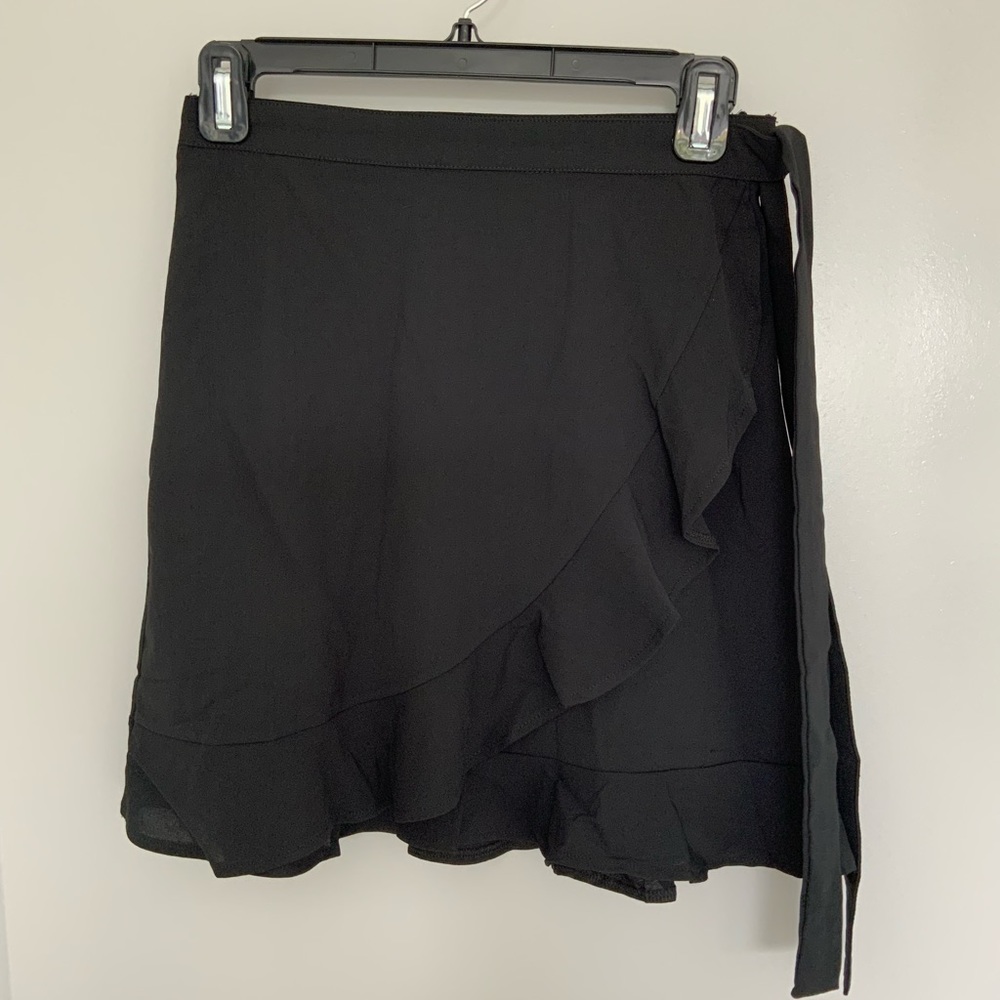 Nasty Gal Black Ruffle Mini Skirt